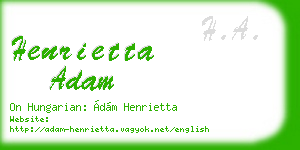 henrietta adam business card