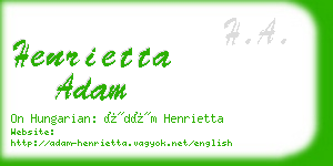 henrietta adam business card